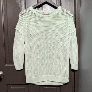 J. Crew Open Knit Beach Sweater Mint Green